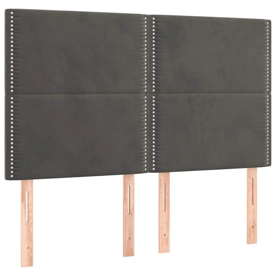 Tête de lit à LED Gris foncé 144x5x118/128 cm Velours - 4