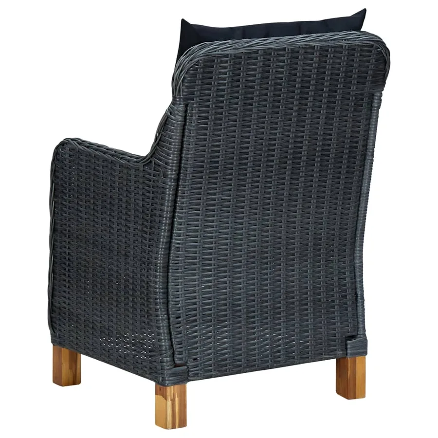 Ensemble à manger de jardin 3 pcs Gris foncé - 13
