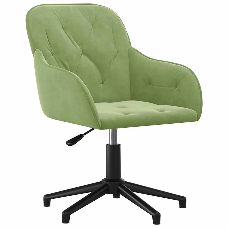 Chaises pivotantes à manger lot de 2 Vert clair Velours - 3
