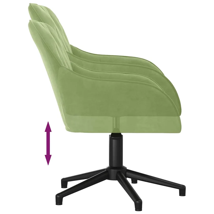 Chaises pivotantes à manger lot de 2 Vert clair Velours - 7