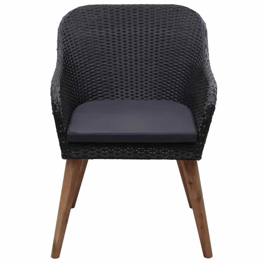 Ensemble à manger de jardin 3 pcs Noir - 9