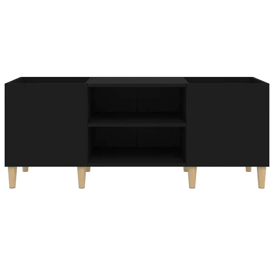Armoire à disques noir 121x38x48 cm bois d'ingénierie - 5