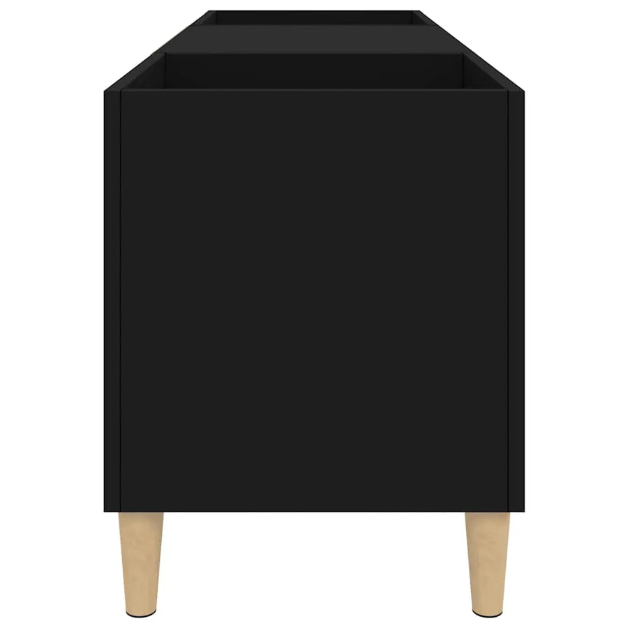 Armoire à disques noir 121x38x48 cm bois d'ingénierie - 6