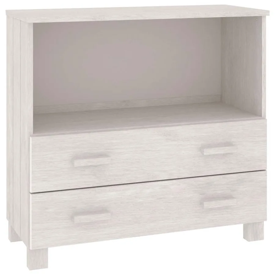 Buffet HAMAR Blanc 85x35x80 cm Bois massif de pin - 2