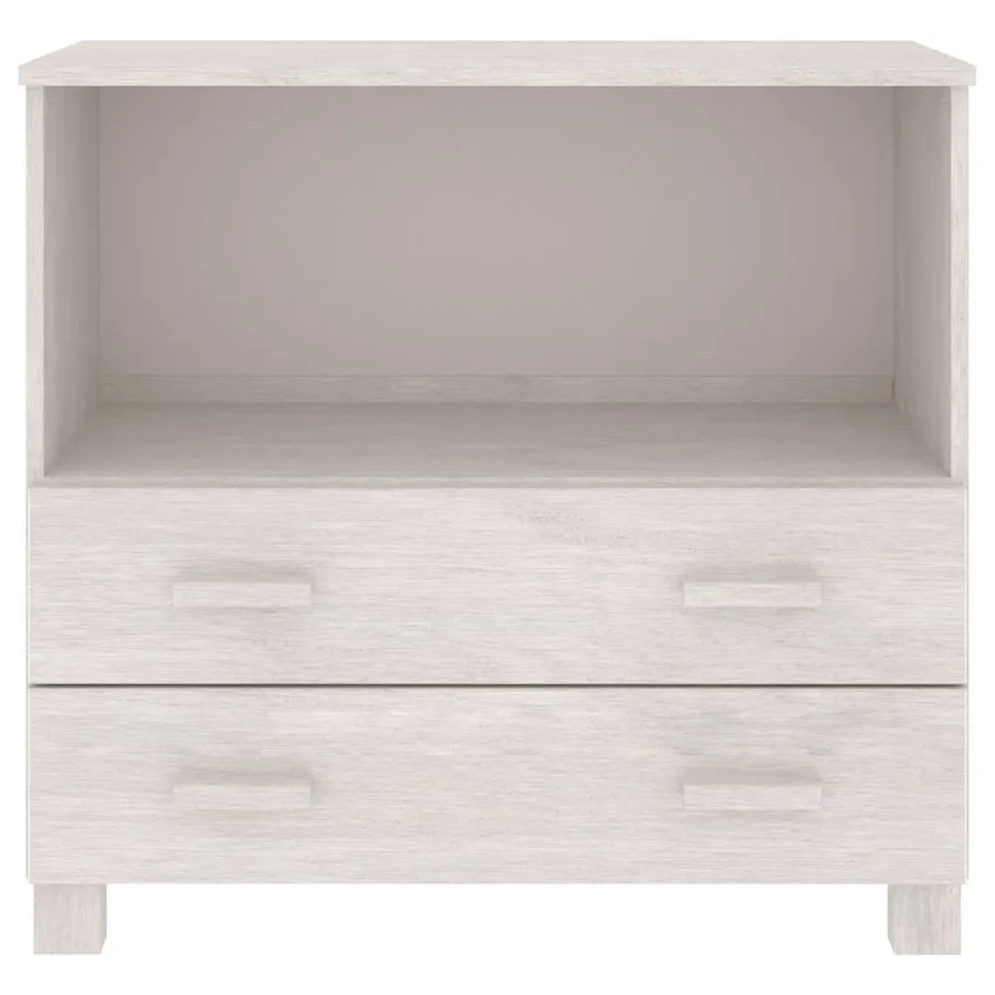 Buffet HAMAR Blanc 85x35x80 cm Bois massif de pin - 5