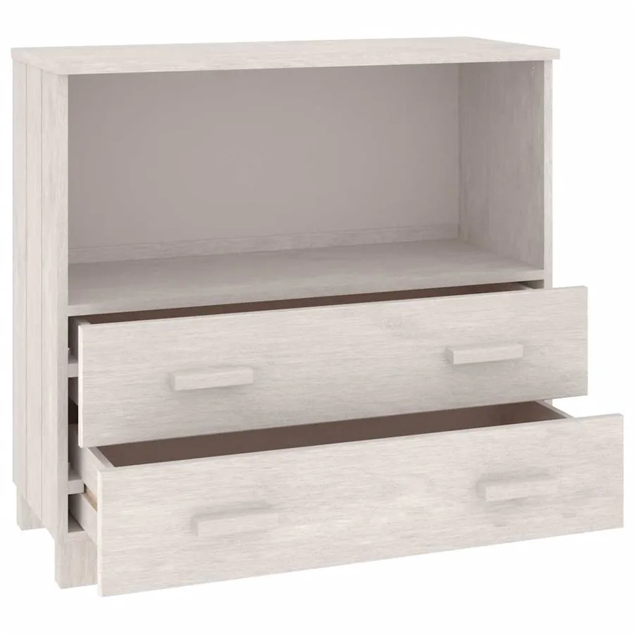 Buffet HAMAR Blanc 85x35x80 cm Bois massif de pin - 7