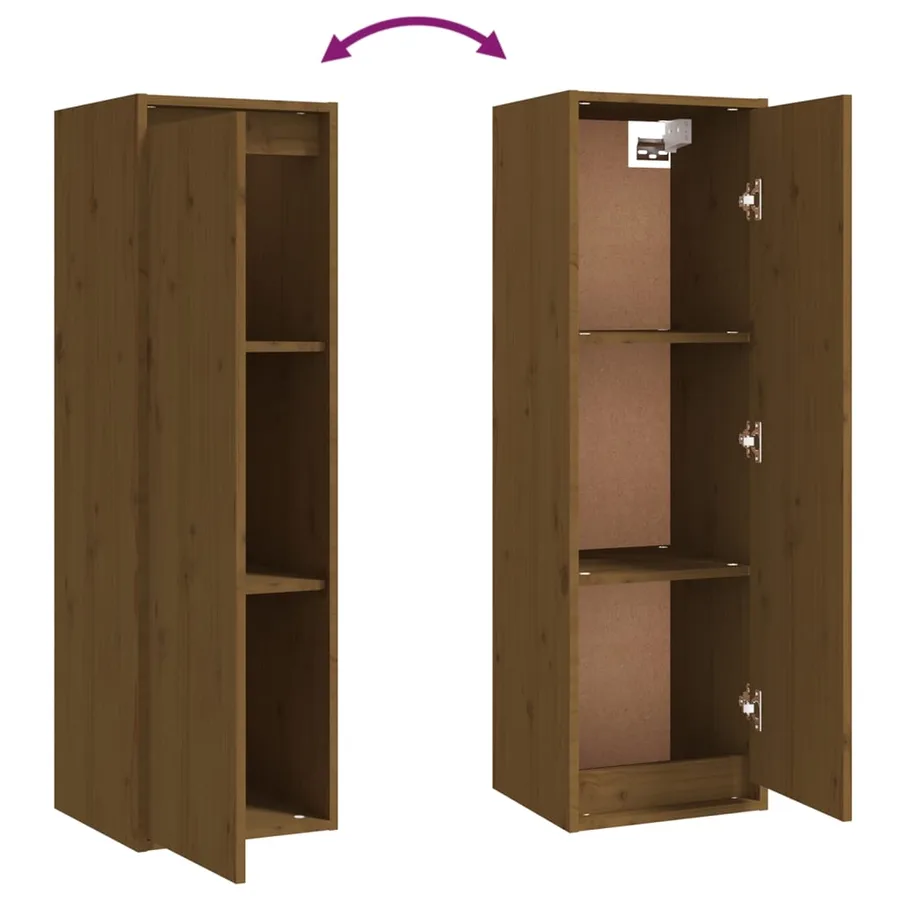 Meubles TV 4 pcs Marron miel Bois massif de pin - 8