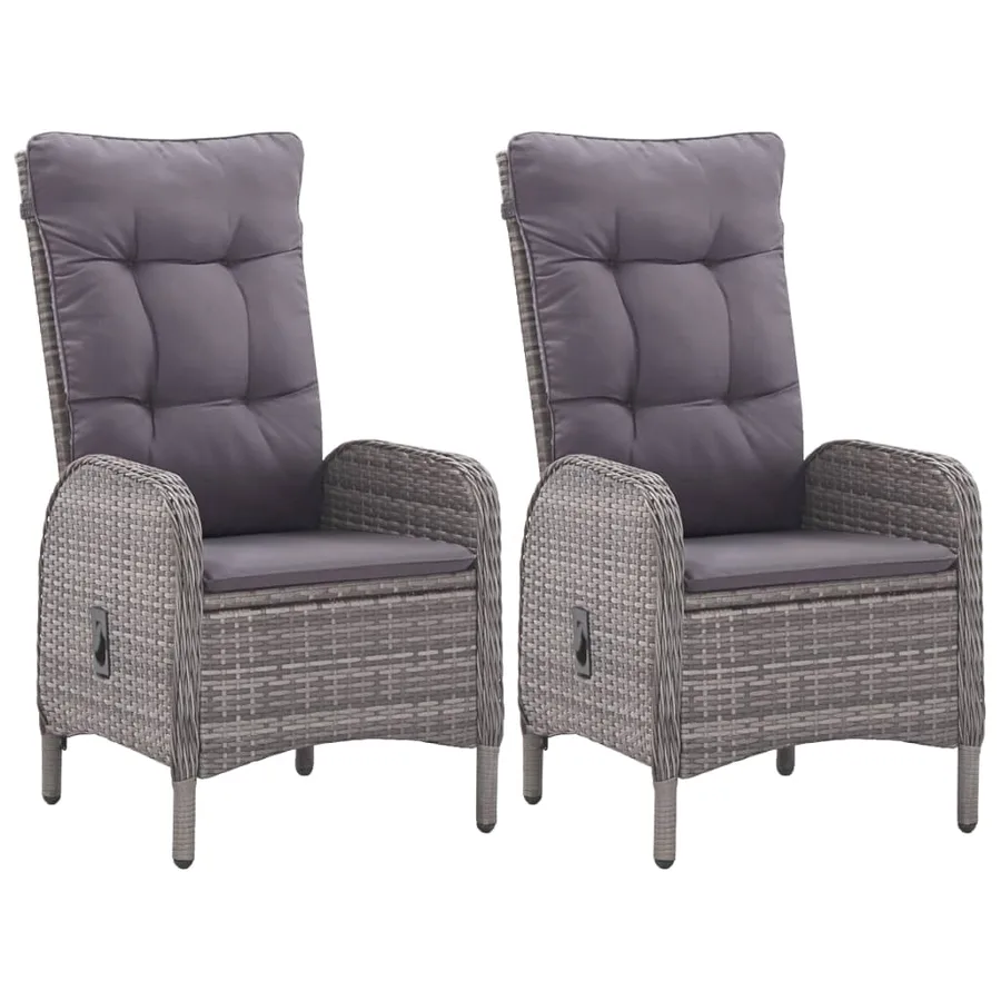 Ensemble à manger de jardin 3 pcs Gris - 2
