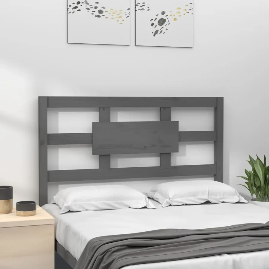 Tête de lit Gris 95,5x4x100 cm Bois massif de pin - 3