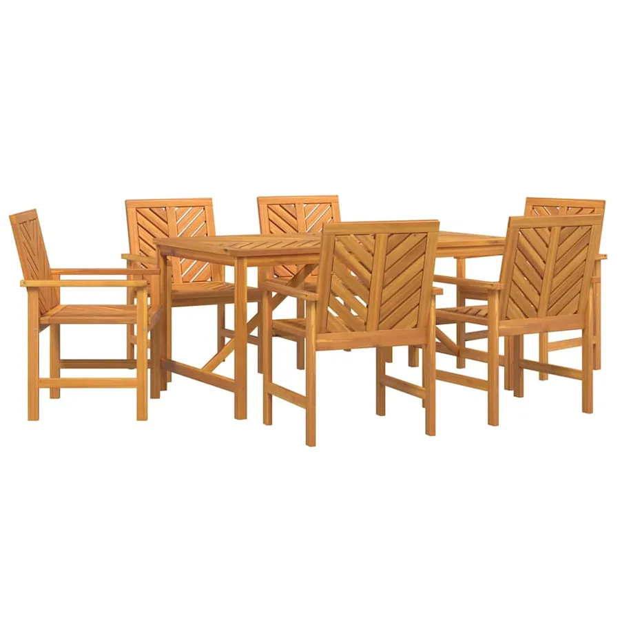 Ensemble de salle à manger pour jardin 7 pc Marron - 2