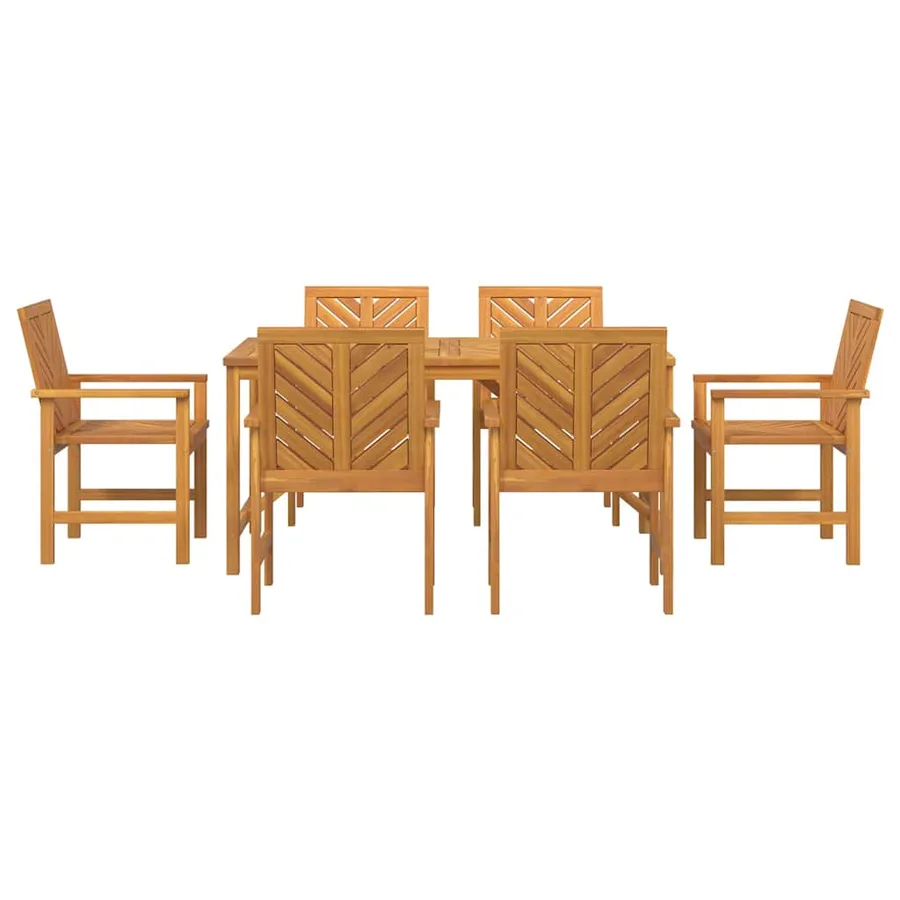 Ensemble de salle à manger pour jardin 7 pc Marron - 7