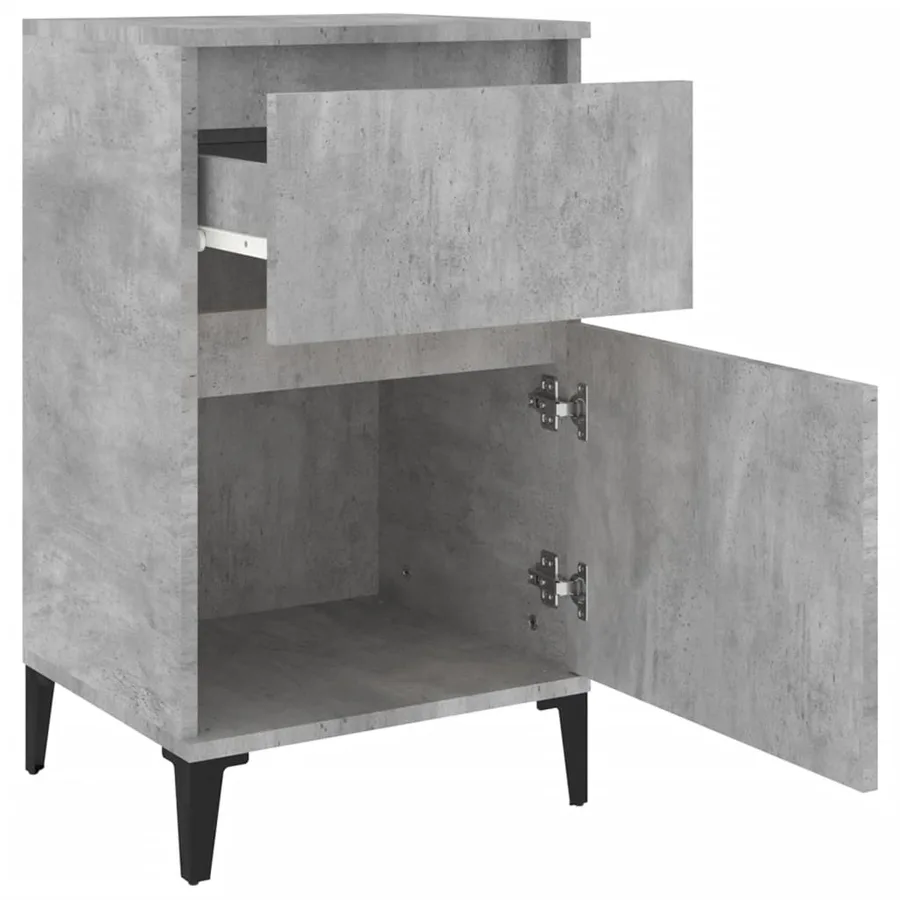 Tables de chevet 2 pcs gris béton 40x35x70 cm - 8