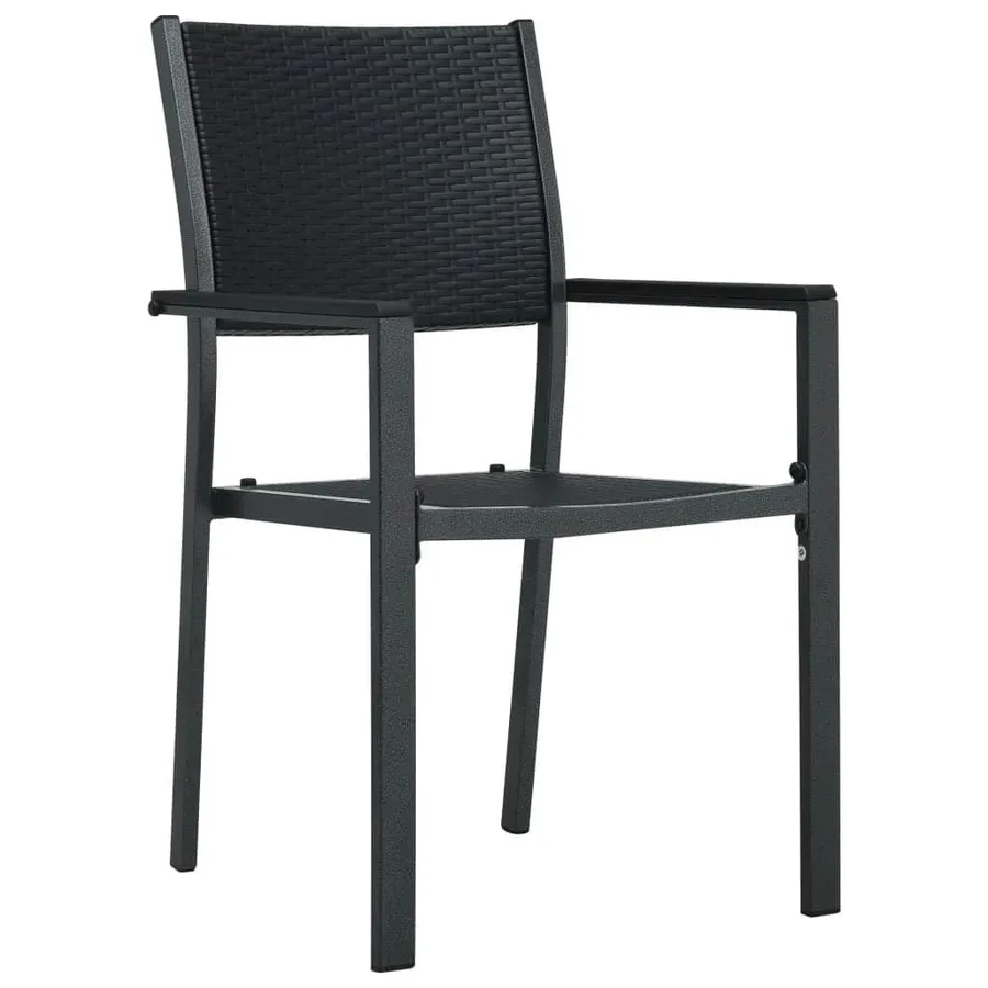 Ensemble à manger de jardin 9 pcs Noir - 3