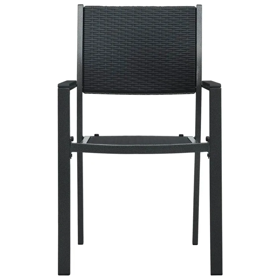 Ensemble à manger de jardin 9 pcs Noir - 4
