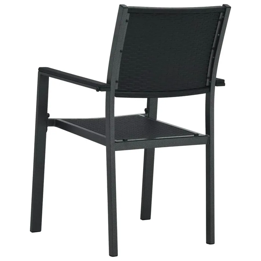Ensemble à manger de jardin 9 pcs Noir - 6