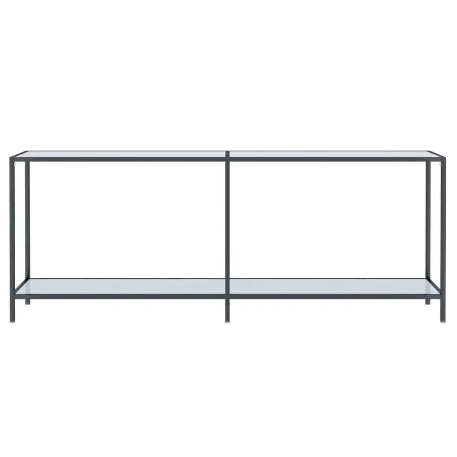 Table console Blanc 200x35x75,5 cm Verre trempé - 3