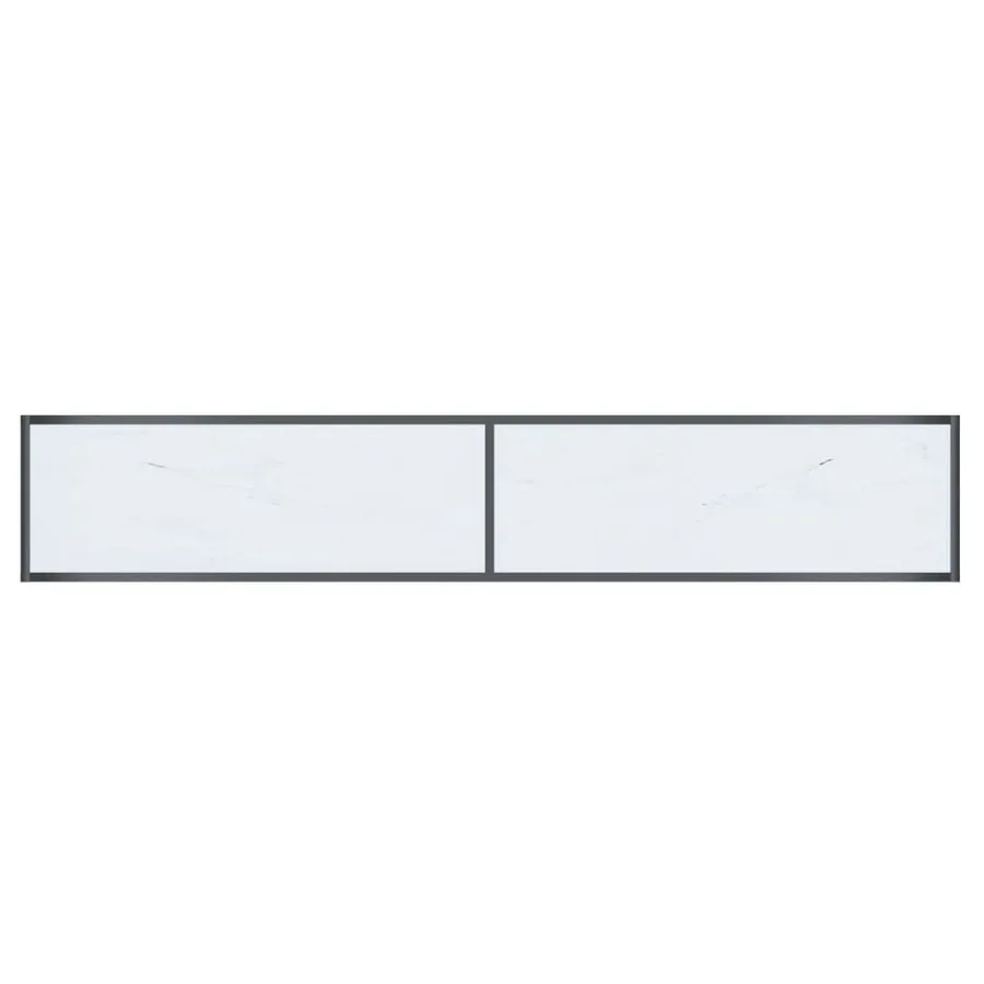 Table console Blanc 200x35x75,5 cm Verre trempé - 5