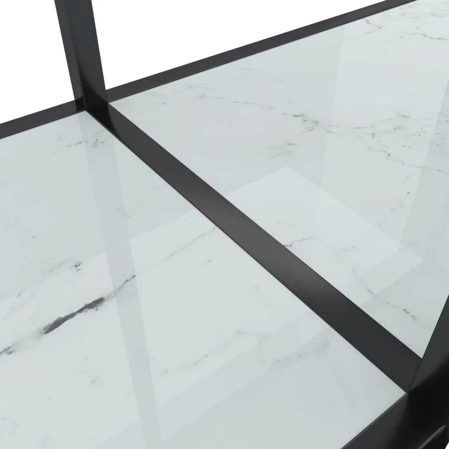 Table console Blanc 200x35x75,5 cm Verre trempé - 6