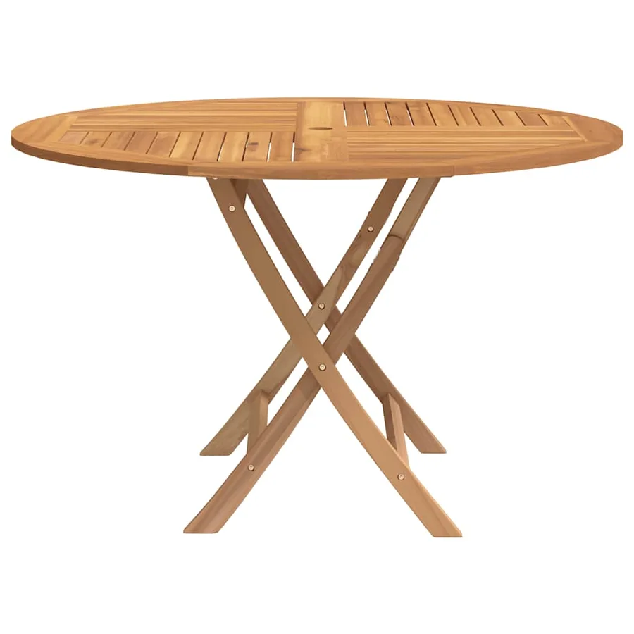 Table pliable de jardin Ø 110x75 cm bois massif de teck - 4