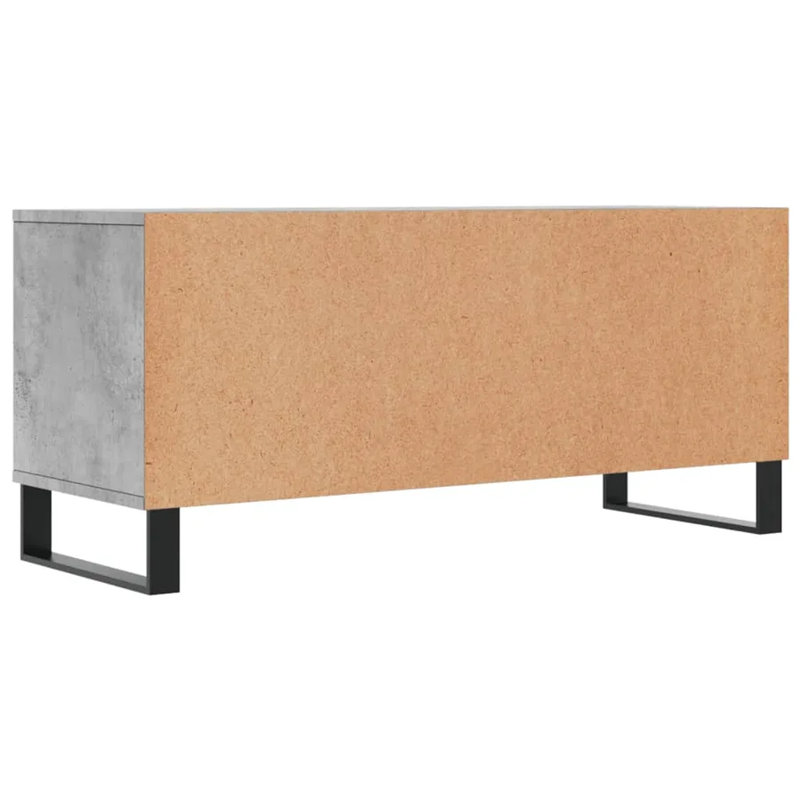 Meuble TV gris béton 100x34,5x44,5 cm bois d'ingénierie - 8
