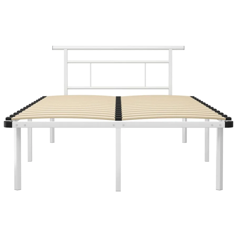 Cadre de lit sans matelas blanc métal 120x200 cm - 3