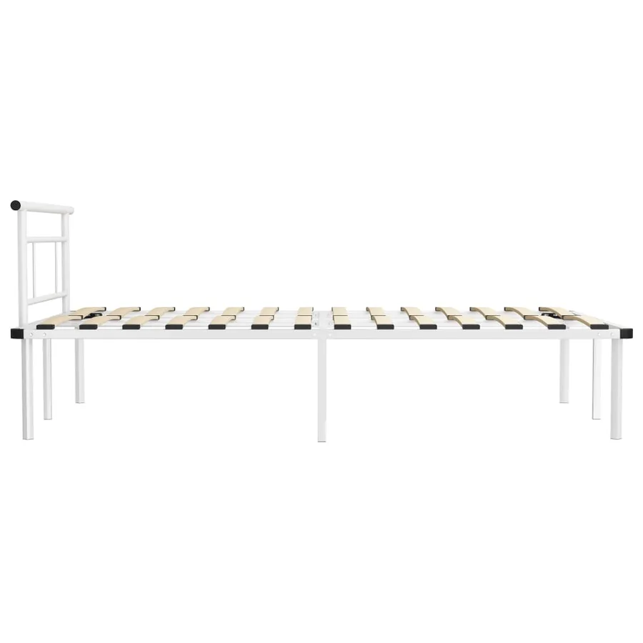 Cadre de lit sans matelas blanc métal 120x200 cm - 4