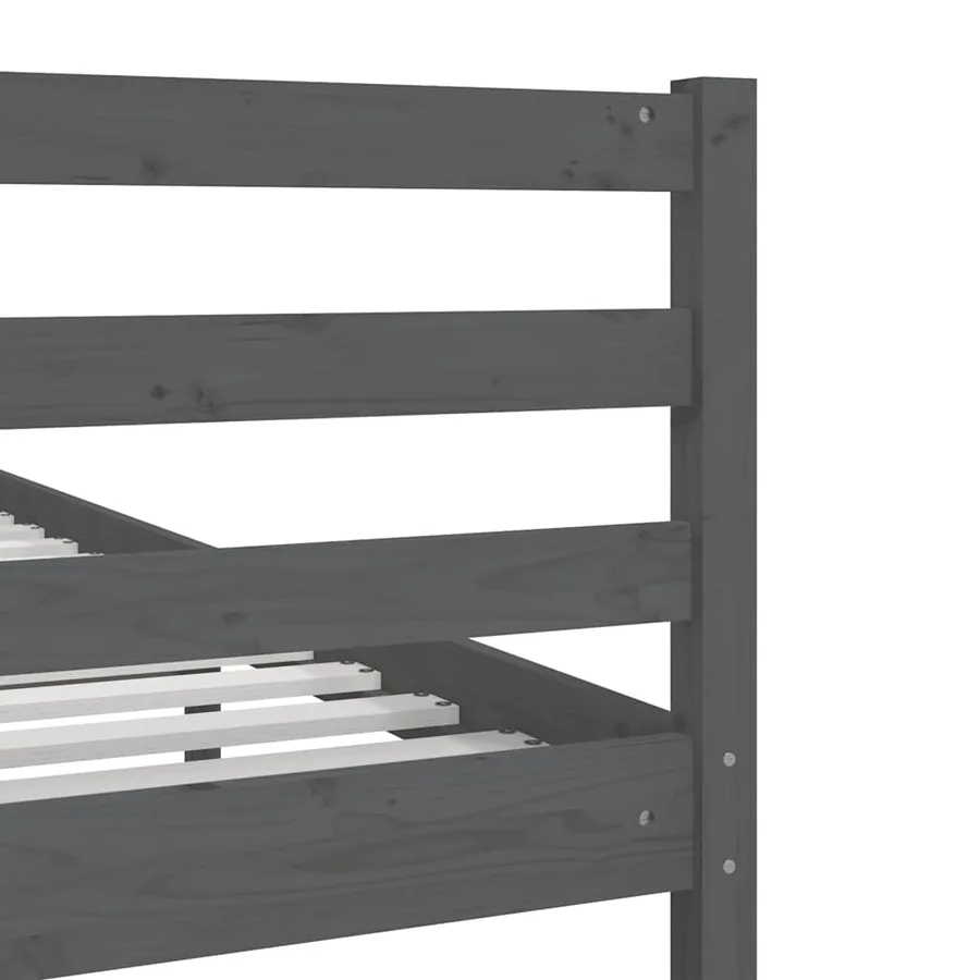 Cadre de lit sans matelas bois massif gris 200x200 cm - 7