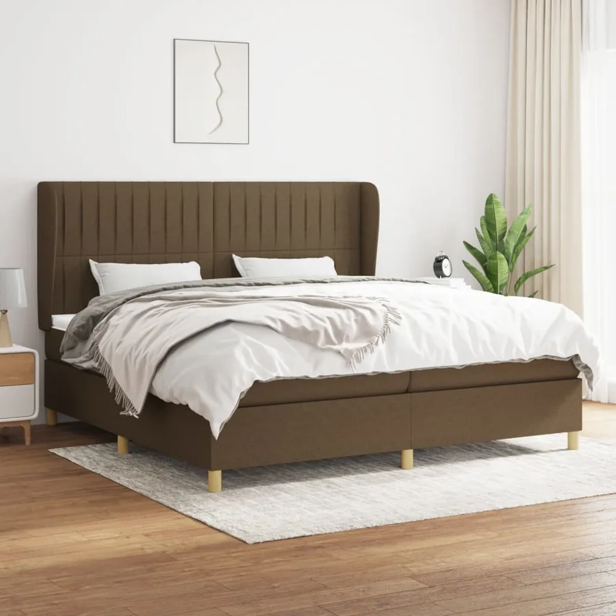 Sommier à lattes de lit avec matelas Marron foncé 200x200 cm
