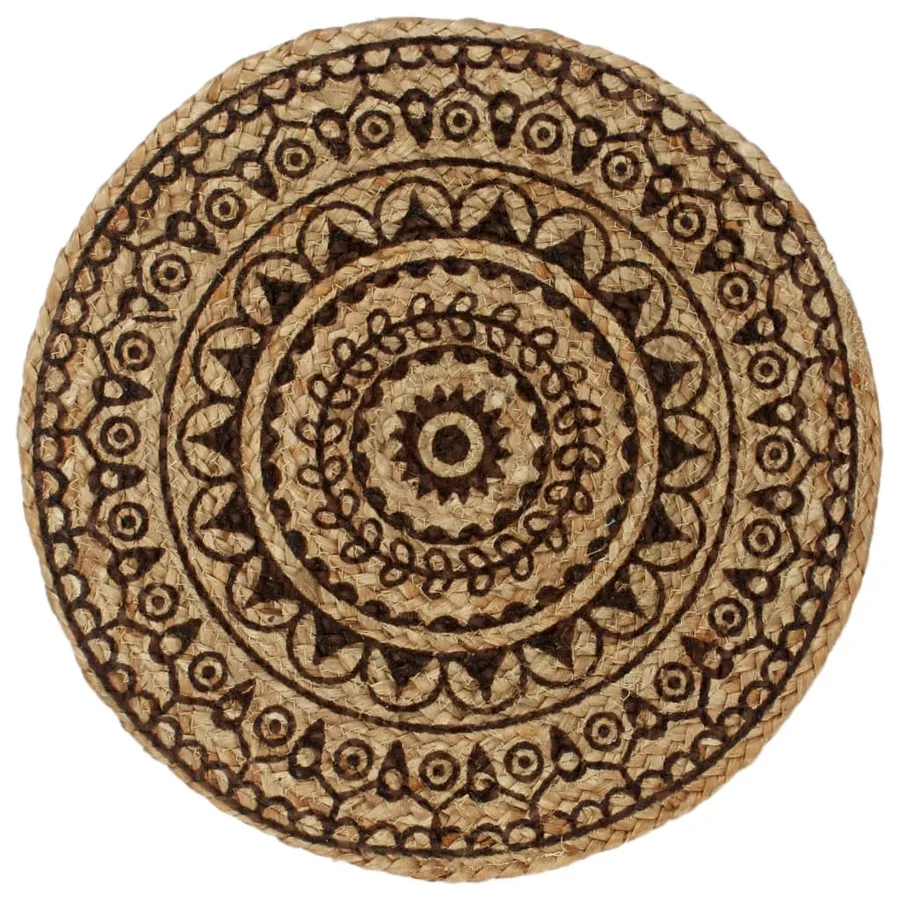 Napperons 4 pcs Marron foncé 38 cm Rond Jute - 2