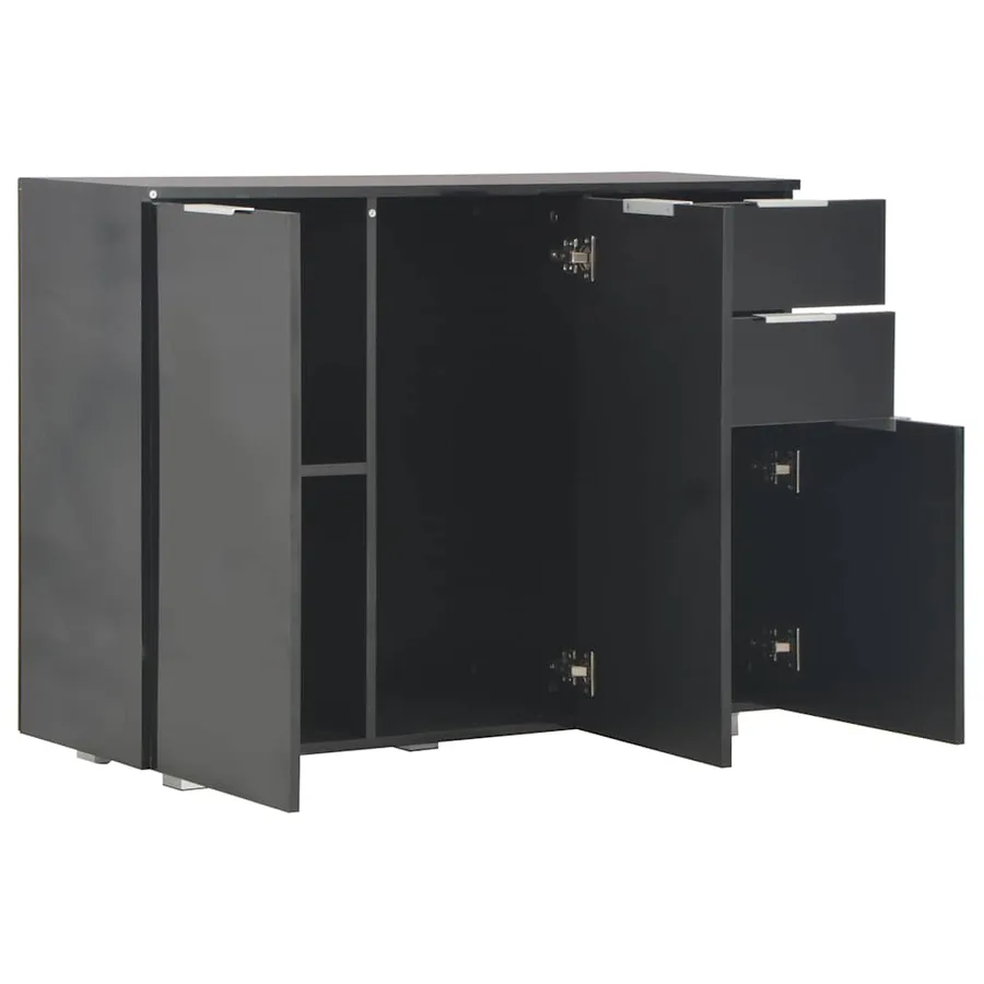 Buffet Noir brillant 107x35x80,5 cm - 4