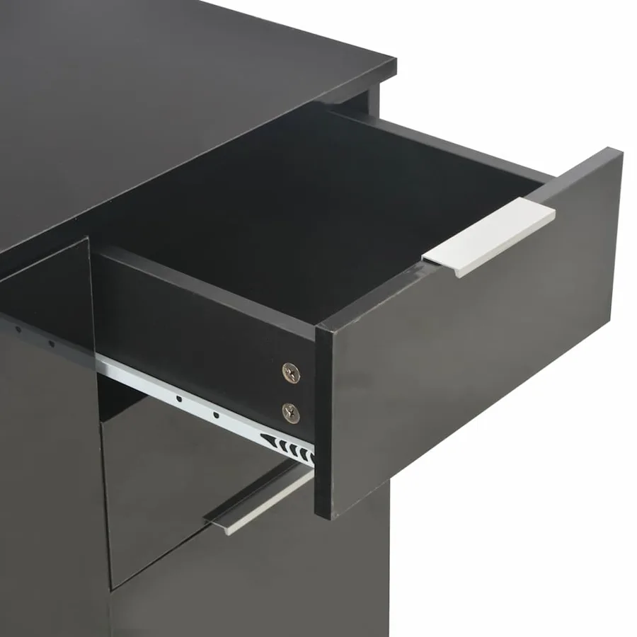 Buffet Noir brillant 107x35x80,5 cm - 7
