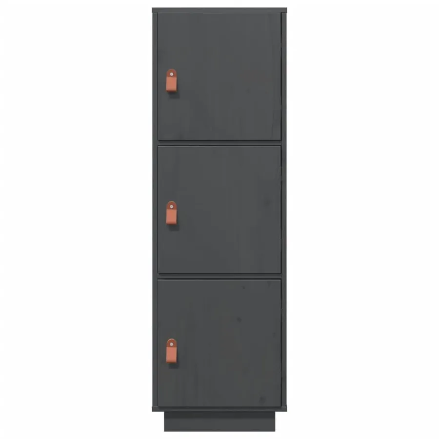 Buffet haut Gris 34x40x108,5 cm Bois massif de pin - 5