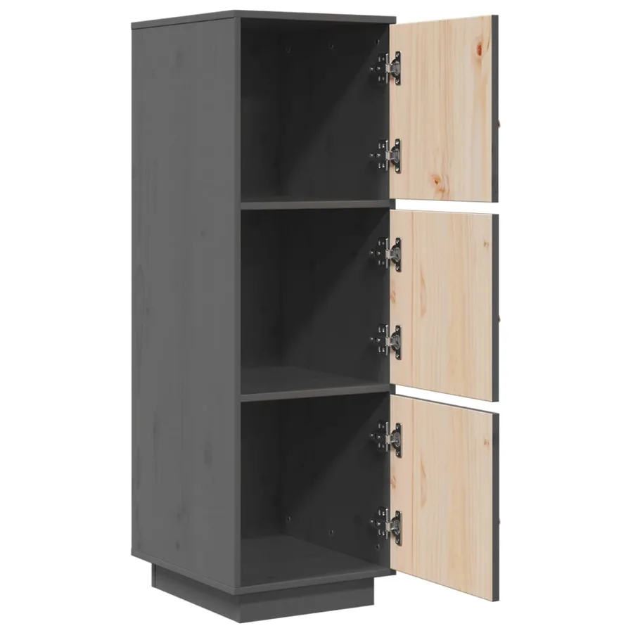 Buffet haut Gris 34x40x108,5 cm Bois massif de pin - 6