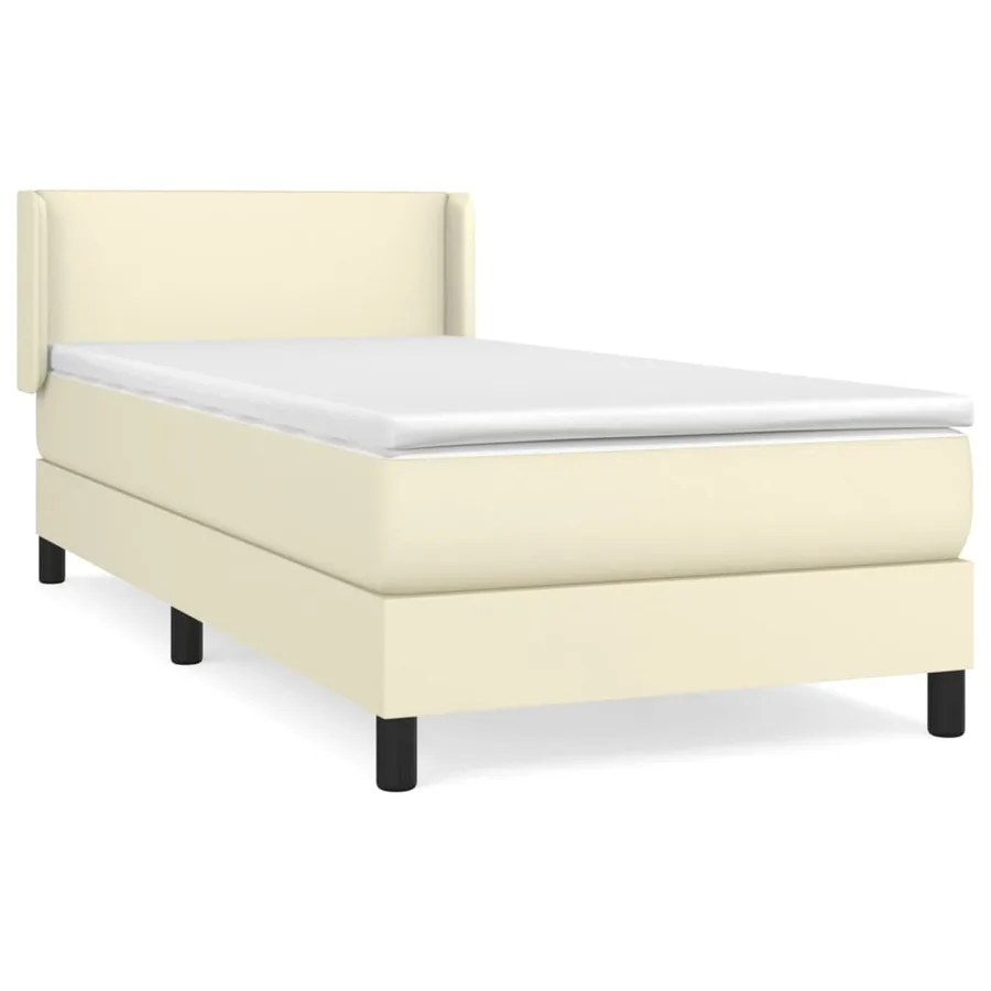 Sommier à lattes de lit avec matelas Crème 80x200 cm Similicuir - 2
