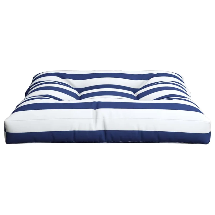 Coussin de palette rayures bleues et blanches 80x80x12 cm tissu - 6