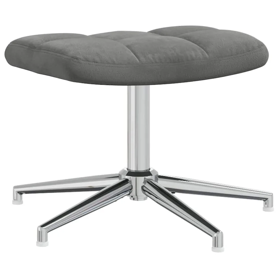 Chaise de relaxation avec tabouret Gris foncé Velours - 7