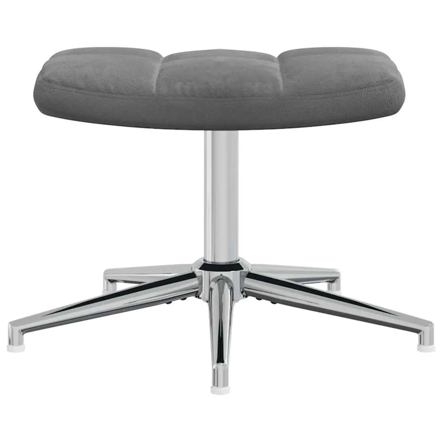 Chaise de relaxation avec tabouret Gris foncé Velours - 8