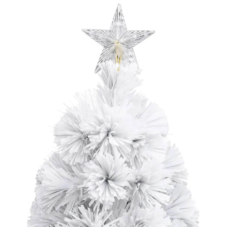 Arbre de Noël artificiel pré-éclairé blanc 150 cm fibre optique - 6