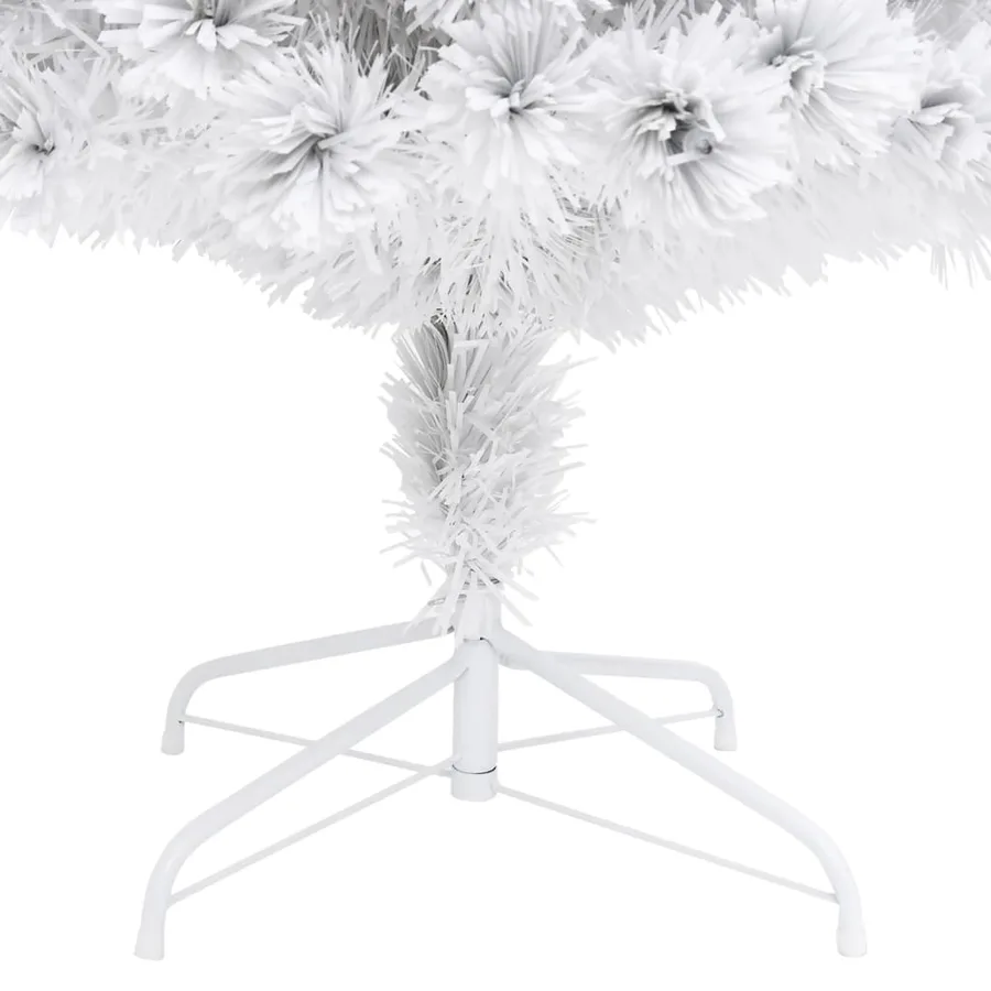 Arbre de Noël artificiel pré-éclairé blanc 150 cm fibre optique - 8
