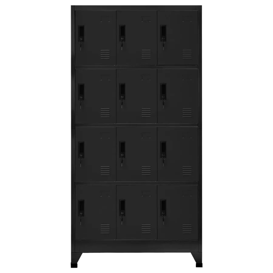 Armoire à casiers Noir 90x45x180 cm Acier - 2