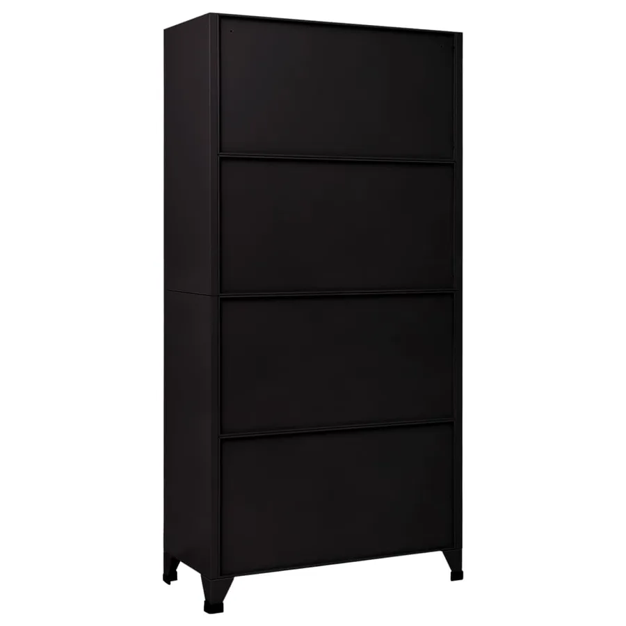 Armoire à casiers Noir 90x45x180 cm Acier - 5