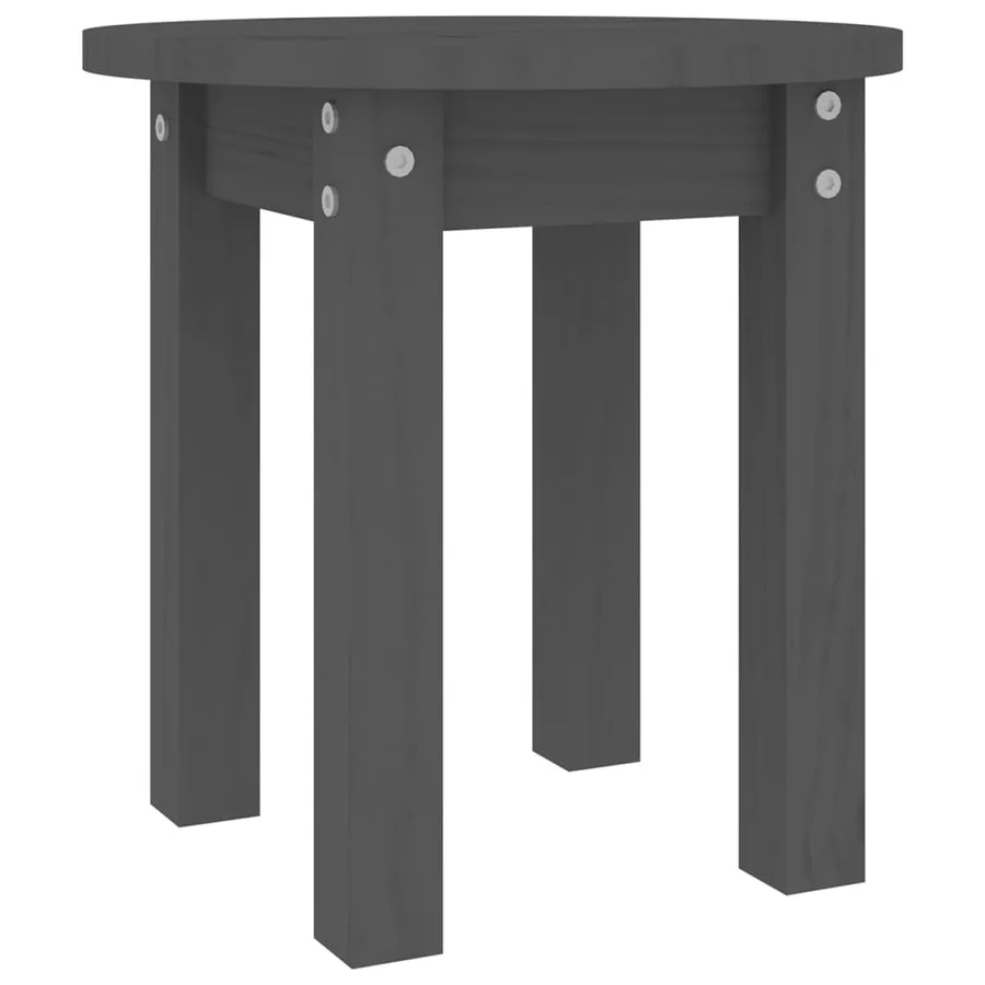 Table basse Gris Ø 35x35 cm Bois massif de pin - 2