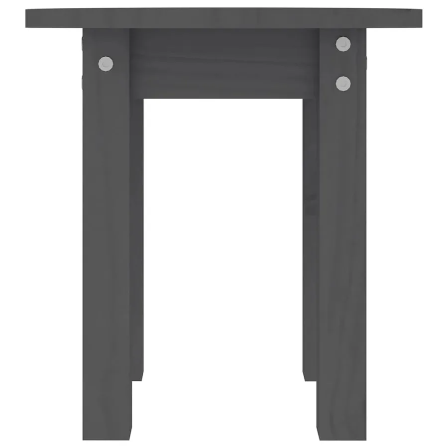 Table basse Gris Ø 35x35 cm Bois massif de pin - 5