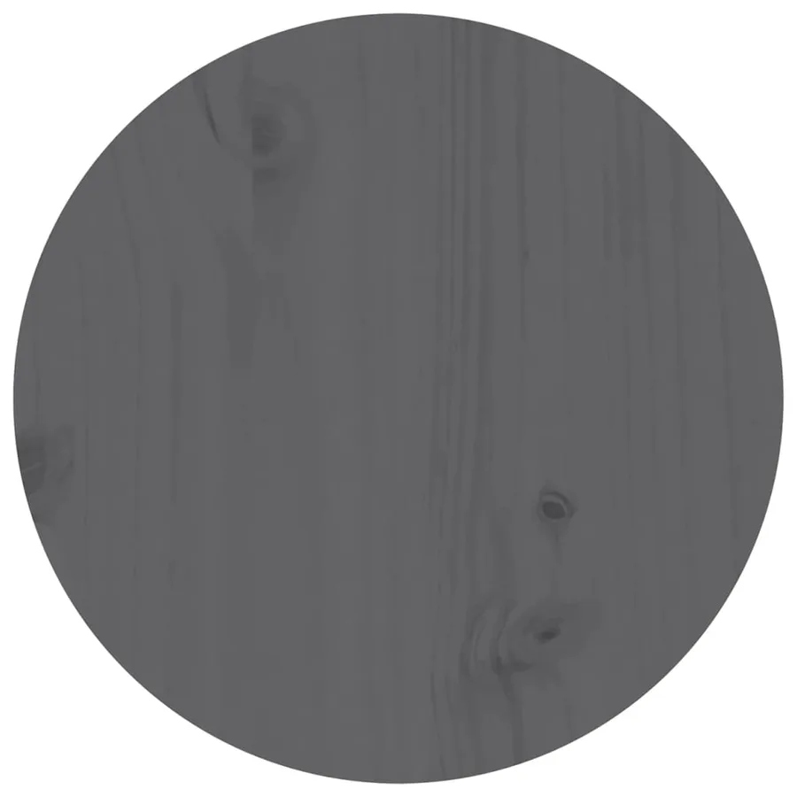 Table basse Gris Ø 35x35 cm Bois massif de pin - 6