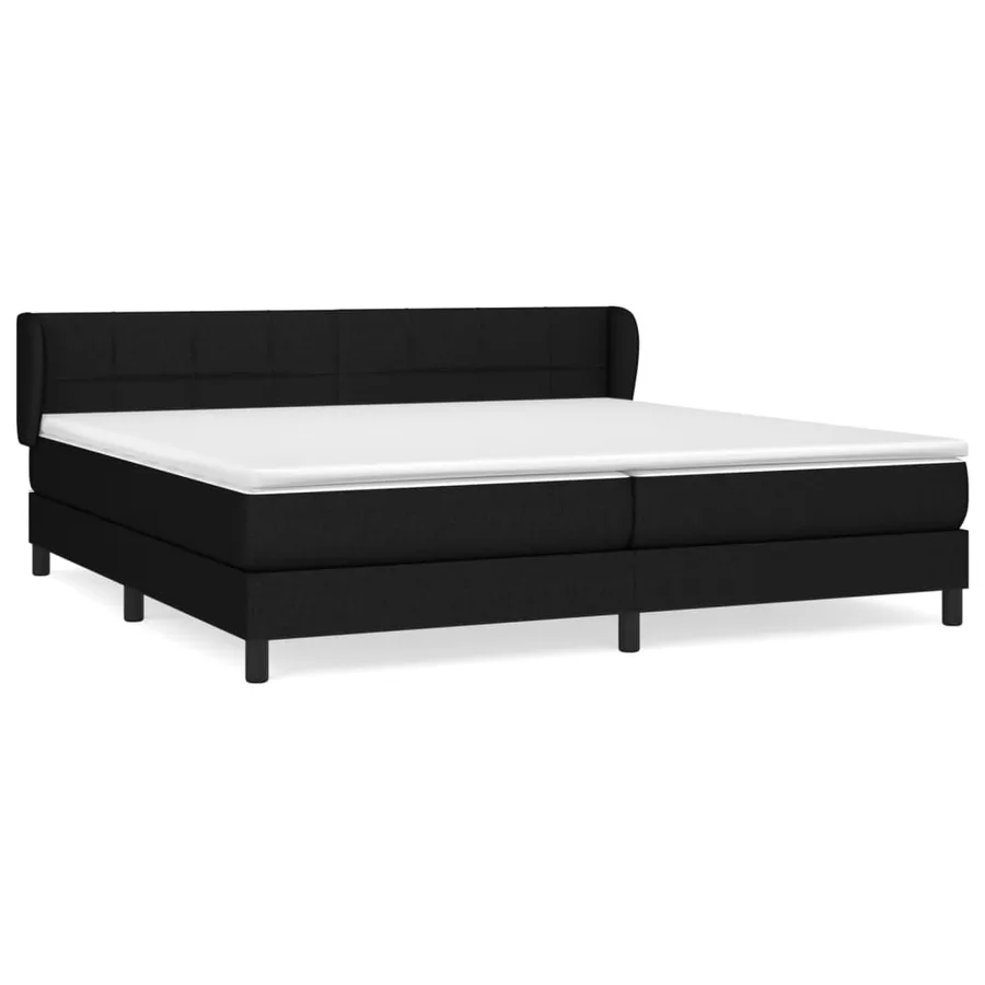Sommier à lattes de lit avec matelas Noir 200x200 cm Tissu - 2