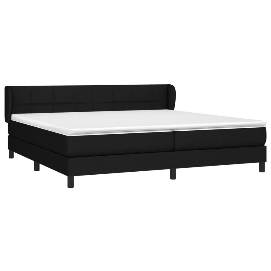Sommier à lattes de lit avec matelas Noir 200x200 cm Tissu - 3