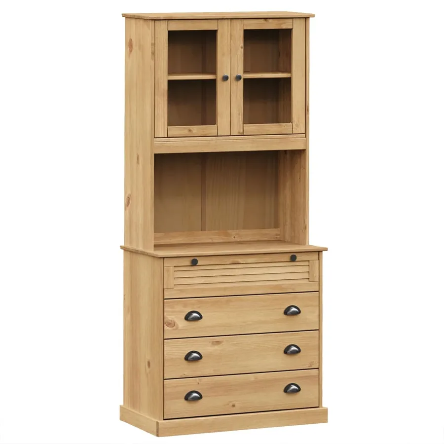 Buffet haut VIGO 80x40x176 cm bois massif de pin - 2