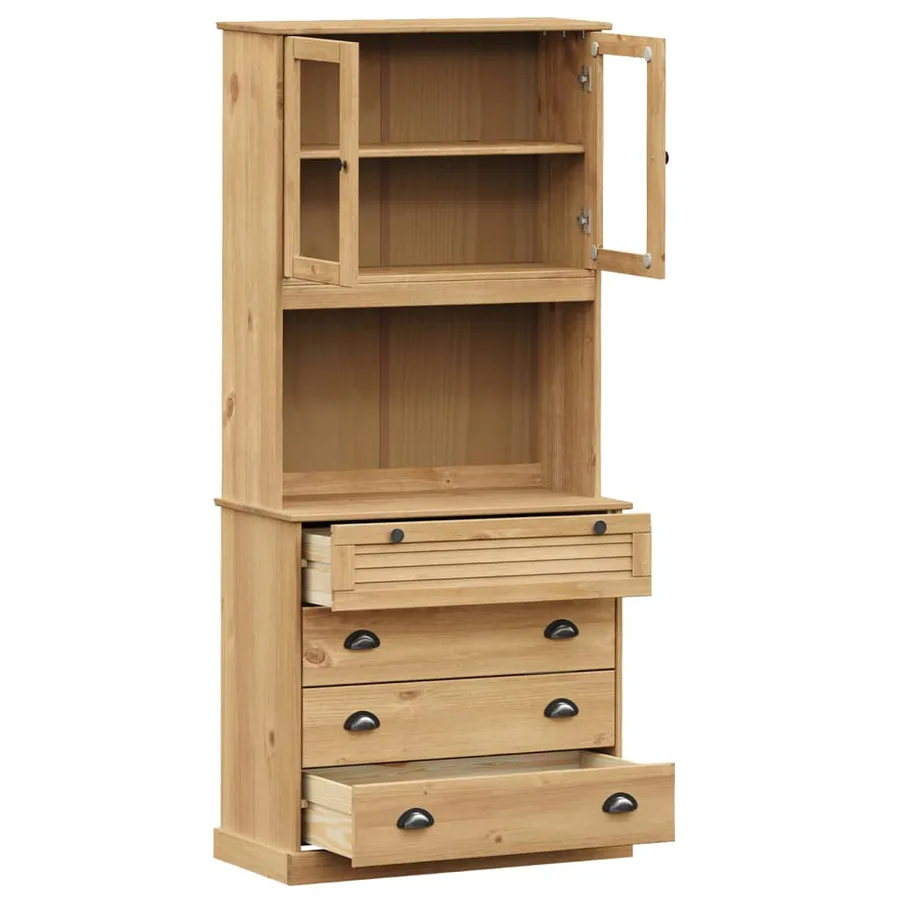 Buffet haut VIGO 80x40x176 cm bois massif de pin - 4