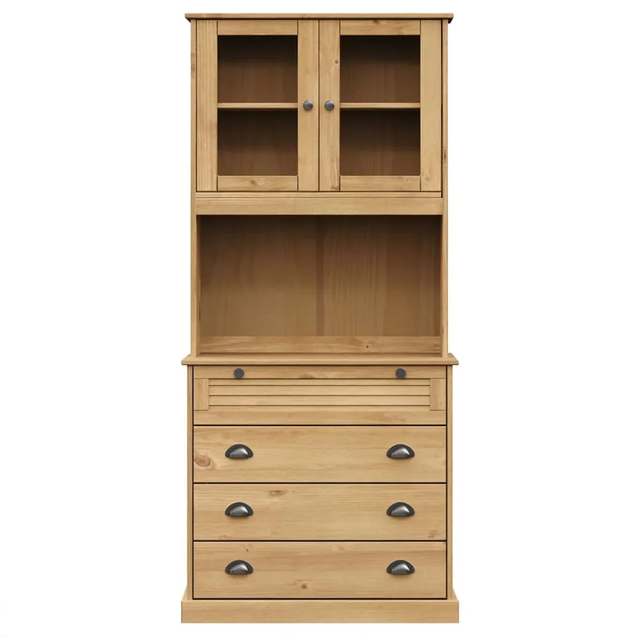 Buffet haut VIGO 80x40x176 cm bois massif de pin - 5