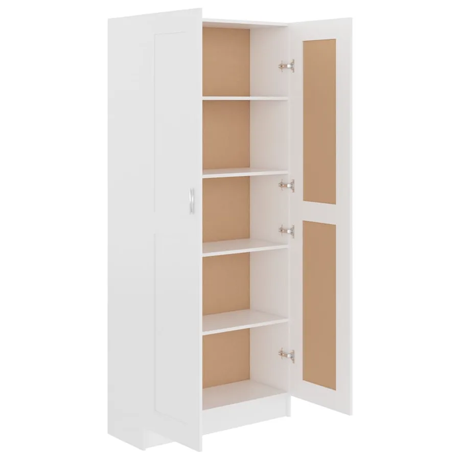 Bibliothèque Blanc 82,5x30,5x185,5 cm Bois d'ingénierie - 4